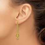 Leslie's 14K Polished Fancy 3-Strand Cable Link Post Dangle Earrings - Image 3