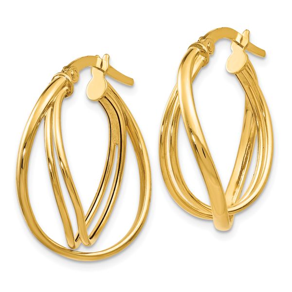 Leslie's 14K Polished Twist Hoop Earrings - Image 2