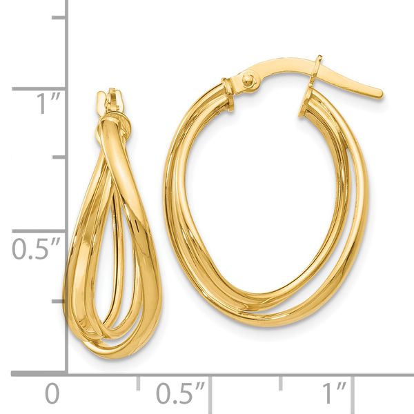 Leslie's 14K Polished Twist Hoop Earrings - Image 4
