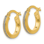 14K Polished Glimmer Infused Hoop Earrings - Image 2