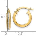 14K Polished Glimmer Infused Hoop Earrings - Image 4