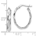 Leslie's 14K White Gold Polished Twisted Oval Hoop Earrings - Image 4