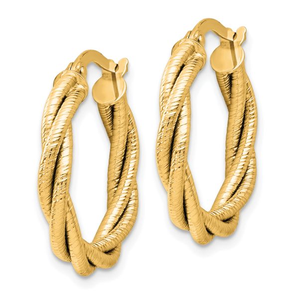 Leslie's 14K Twisted Triple Twist Hoop Earrings - Image 2