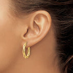 Leslie's 14K Twisted Triple Twist Hoop Earrings - Image 3