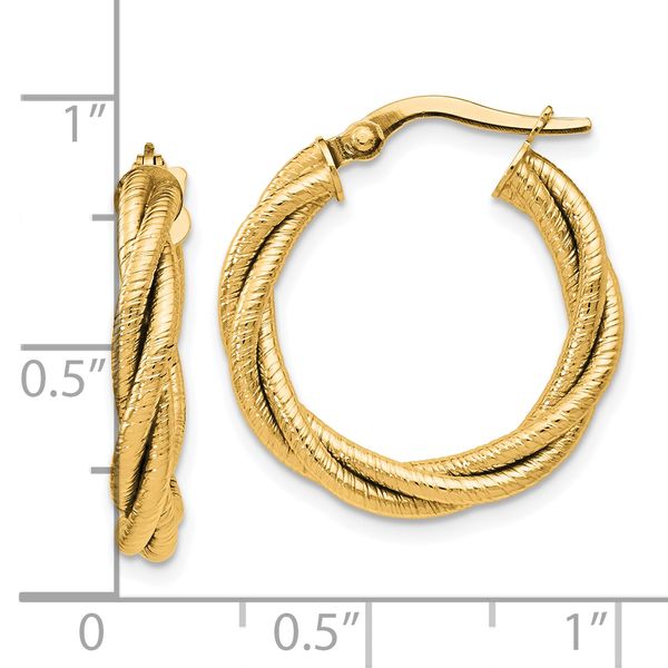 Leslie's 14K Twisted Triple Twist Hoop Earrings - Image 4