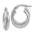 Leslie's 14K White Gold Polished Twisted Double Hoop Earrings