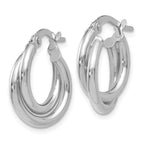 Leslie's 14K White Gold Polished Twisted Double Hoop Earrings - Image 2