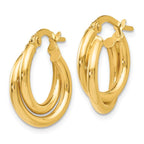 Leslie's 14K Polished Twisted Double Hoop Earrings - Image 2