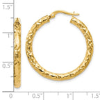 Leslie's 14K ForeverLite Polished and Textured Hoop Earrings - Image 4