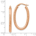 Leslie's 14K ForeverLite Rose Gold Polished and Textured Earrings - Image 4
