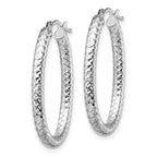 Leslie's 14K ForeverLite White Gold Polished and Textured Earrings - Image 2
