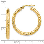 Leslie's 14K ForeverLite Polished and Textured Hoop Earrings - Image 4