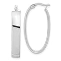 Leslie's 14K with White Rhodium Plating Polished Oval Hoop Earrings
