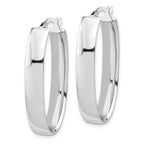 Leslie's 14K with White Rhodium Plating Polished Oval Hoop Earrings - Image 2