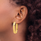 Leslie's 14K Polished Oval Hoop Earrings - Image 3