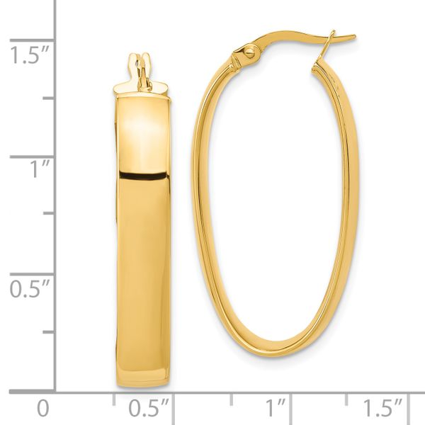 Leslie's 14K Polished Oval Hoop Earrings - Image 4