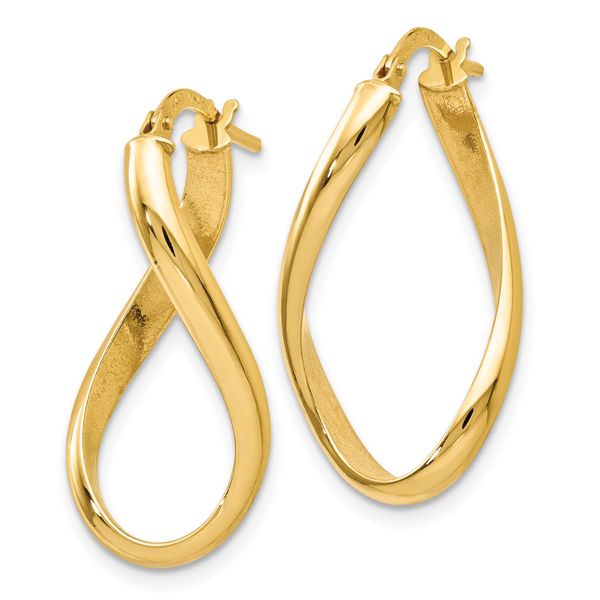 Leslie's 14K Polished Oval Twisted Hoop Earrings - Image 2