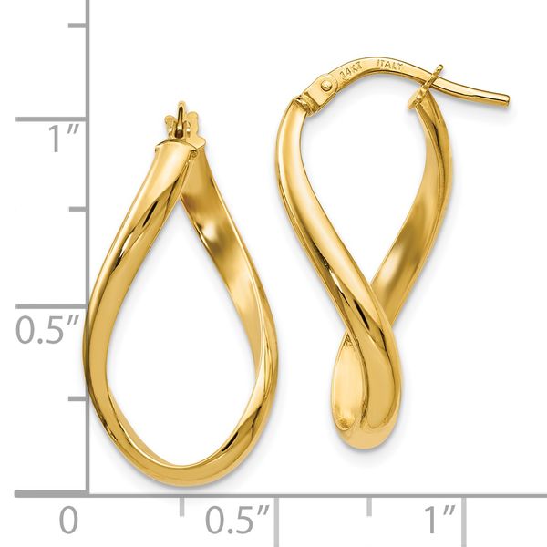 Leslie's 14K Polished Oval Twisted Hoop Earrings - Image 4