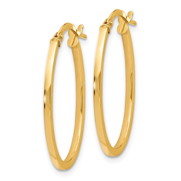 Leslie's 14K Polished Oval Hoop Earrings - Image 2