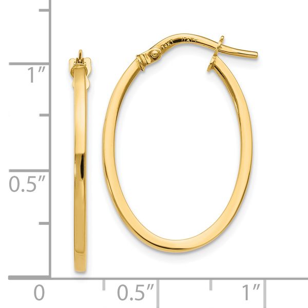 Leslie's 14K Polished Oval Hoop Earrings - Image 4