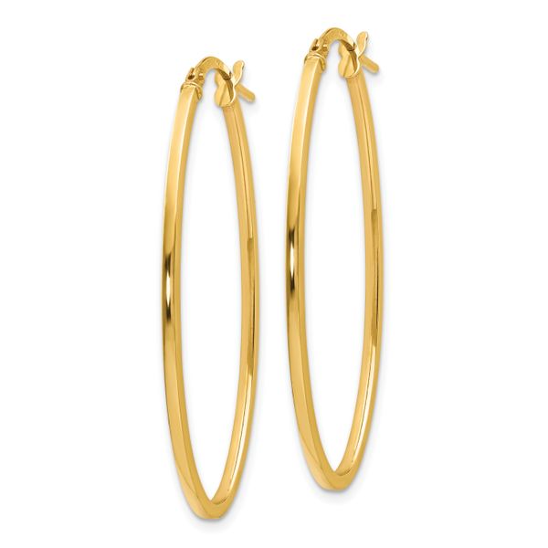 Leslie's 14K Polished Oval Hoop Earrings - Image 2