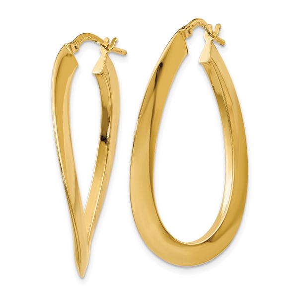 Leslie's 14K Polished Twisted Oval Hoop Earrings - Image 2