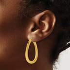 Leslie's 14K Polished Twisted Oval Hoop Earrings - Image 3