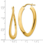 Leslie's 14K Polished Twisted Oval Hoop Earrings - Image 4