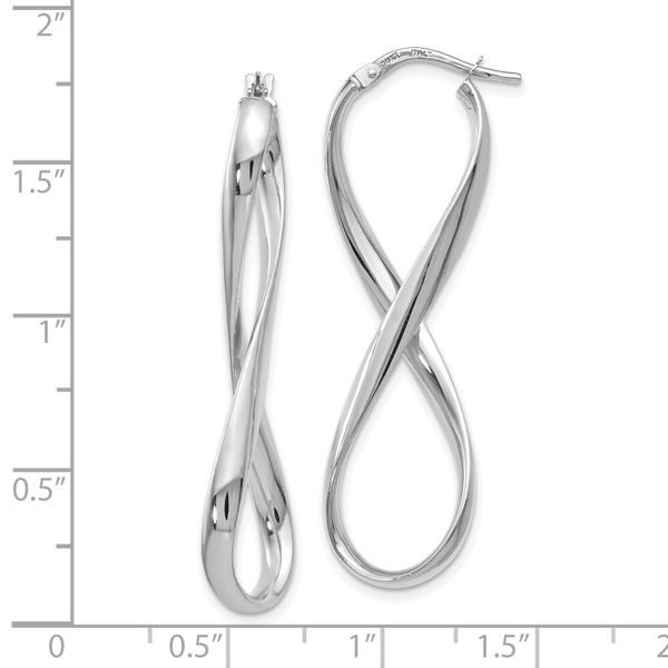 Leslie's 14K White Gold Polished Infinity Hoop Earrings - Image 4