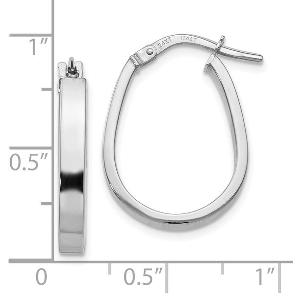 Leslie's 14K White Gold Polished U-Shape Hoop Earrings - Image 4