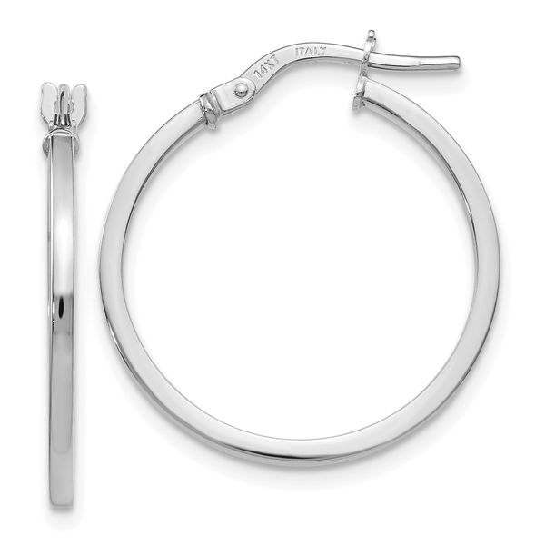 Leslie's 14K White Gold Polished Hoop Earrings