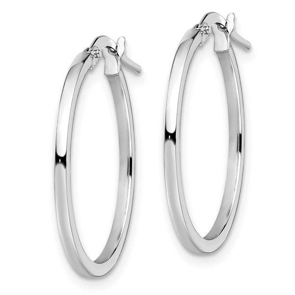 Leslie's 14K White Gold Polished Hoop Earrings - Image 2