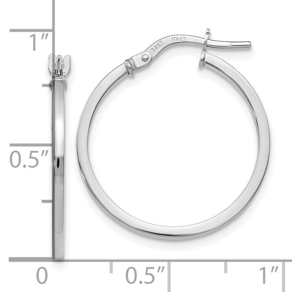 Leslie's 14K White Gold Polished Hoop Earrings - Image 4