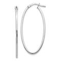Leslie's 14K White Gold Polished Oval Hoop Earrings