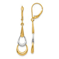Leslie's 14K Two-tone Polished Leverback Earrings