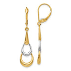 Leslie's 14K Two-tone Polished Leverback Earrings