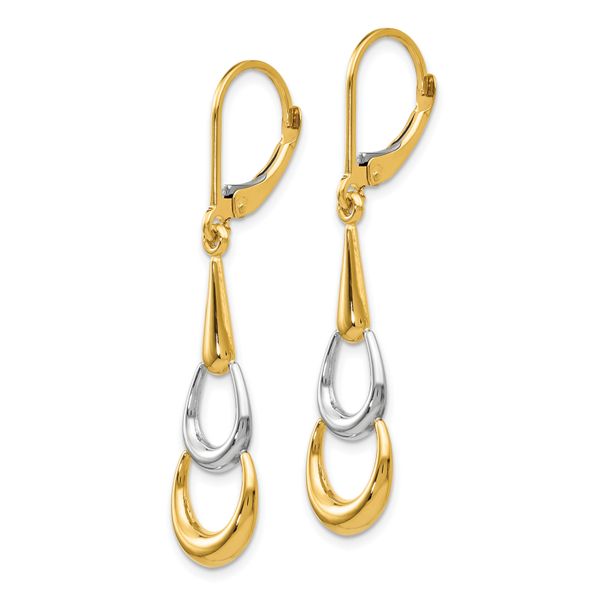 Leslie's 14K Two-tone Polished Leverback Earrings - Image 2
