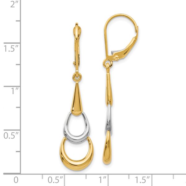 Leslie's 14K Two-tone Polished Leverback Earrings - Image 4