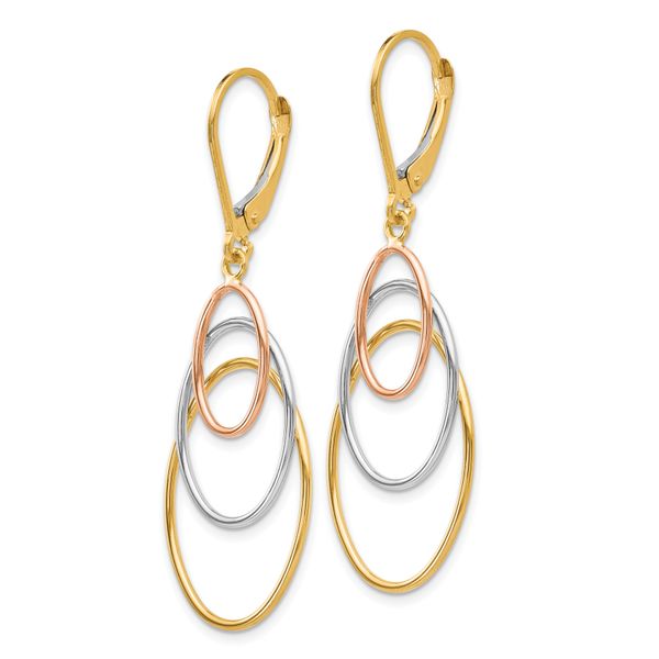 Leslie's 14K Tri-color Leverback Earrings - Image 2