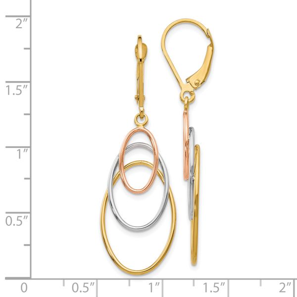 Leslie's 14K Tri-color Leverback Earrings - Image 4