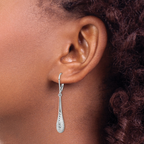 Leslie's 14K White Gold D/C Leverback Earrings - Image 3