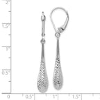 Leslie's 14K White Gold D/C Leverback Earrings - Image 4