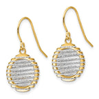 Leslie's 14K Two-tone Wire Wrapped Dangle Shepherd Hook Earrings - Image 2
