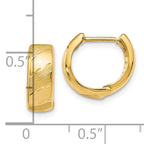 14K Polished and Satin Hinged Hoop Earrings - Image 3