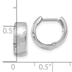 Leslie's 14K White Gold Polished and Satin Hinged Hoop Earrings - Image 4