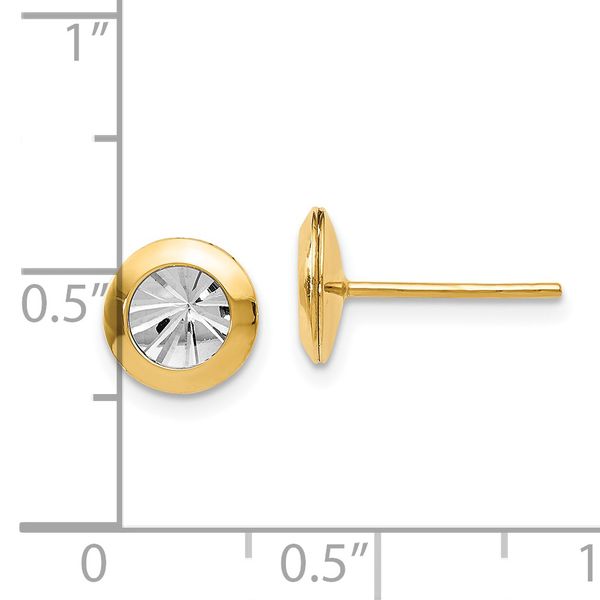 Leslie's 14K Rhodium and Polished and D/C Post Earrings - Image 4