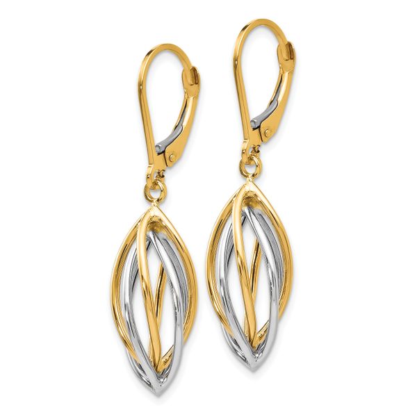 Leslie's 14K Two-tone Polished Leverback Earrings - Image 2