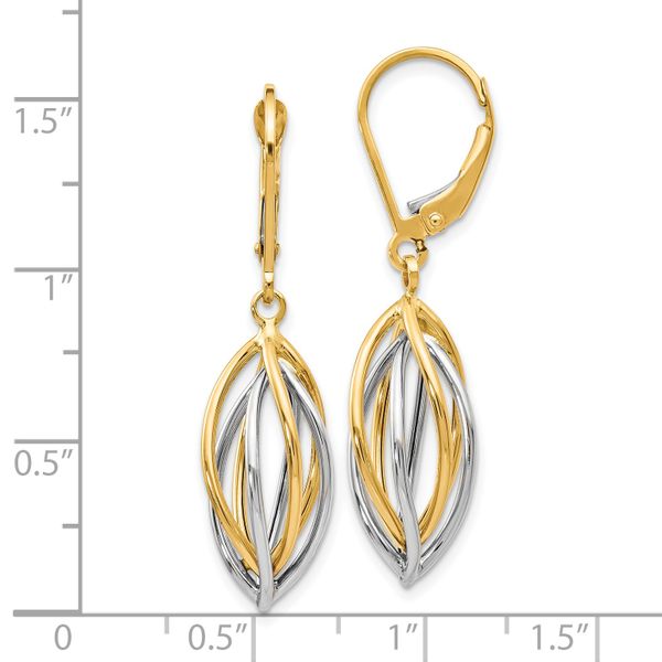 Leslie's 14K Two-tone Polished Leverback Earrings - Image 4