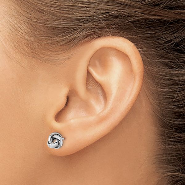 Leslie's 14K White Gold Polished Post Earrings - Image 3