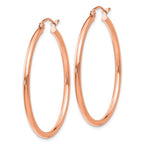 Leslie's 14k Rose Gold Polished 2x35mm Polished Hoop Earrings - Image 2